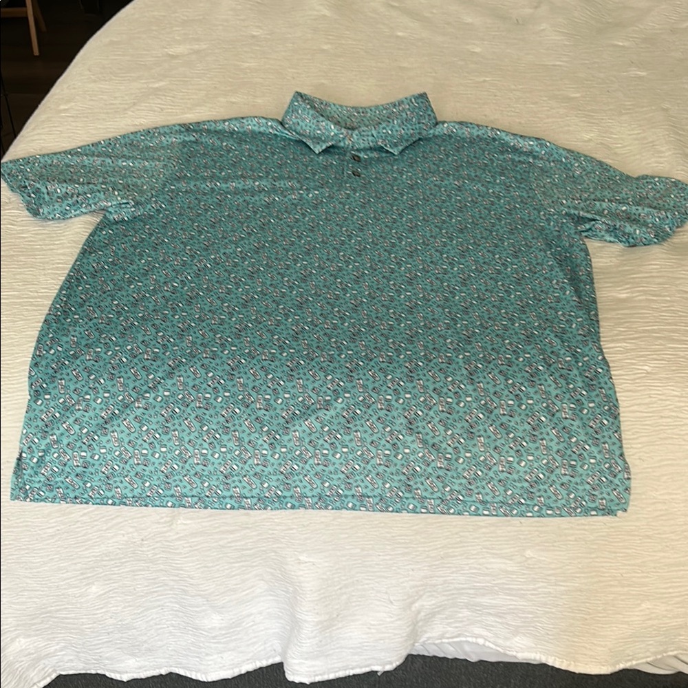 Hogan Teal Polo Shirt with Pattern